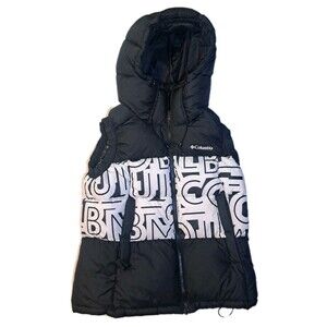 Columbia Vest Womens Medium Pike Lake II Insulated Omni Heat Graphic Hood Puffer